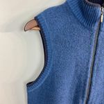 Duluth Trading Co Vest L Womens Blue Lambswool Cotton‎ Knit Full Zip Sleeveless Size L Photo 3