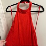 Anthropologie NWT Red Fringe Halter Midi Dress Size 10 Photo 4