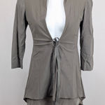 Silky Gray Women's Top with Ring Detail Size undefined Photo 0