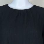 MNG‎ Long Sleeve Gauze Keyhole Back Blouse Black Size 4 Photo 1