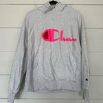 Champion Urban Outfitters Women’s Medium Grey Pink Logo Reverse Weave Hoodie Photo 0