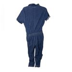 No Boundaries  Chambray Button Front Jumpsuit Elastic Waist Cuffed Legs M Juniors Photo 1