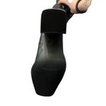 Pretty Little Thing  Black Boots Square Toe Silver Calf Heeled Sock Boots Size 8 Photo 7