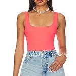 Good American New!  Bodysuit Square Neck Sleeveless Coral Top Womens Size 5XL, 8‎ Photo 0