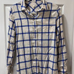 J.Crew Boy-Fit Cream & Royal Blue Windowpane Check Button-Down Shirt-SZ 8 Photo 0