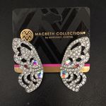 Iridescent & Clear Crystals Butterfly Earrings Photo 0