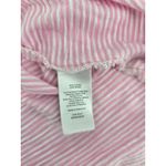 Talbots  Pink White Striped V Neck Short Sleeve Polo Shirt Top Womens Size Large Photo 3