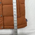 Patagonia  Womens Bivvy Down Vest Hooded Puffer Brown Blue Snap Front Sz S READ Photo 2