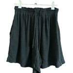 THE LULLABY CLUB | Breezy Textured Cotton Pull On Shorts | Small / Medium Black Photo 0