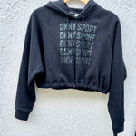 DKNY Performance Crop Hooded & Macy's Drawstring Track Pants Set Black Women's S Photo 4