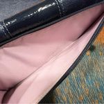 Coach Leather Navy Blue Lavender trifold wallet clutch woth check book holder Photo 5