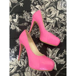 Brian Atwood  Pink Snake Platform Pumps Size 37 7 LEGALLY BLONDE Elle Woods Photo 3