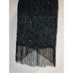 Women’s Vintage Silk Beaded Fringe Flapper Gown Dress size 6 Black Photo 7