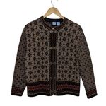 Vintage Wool Fair Isle Nordic Sweater Jacket Long Sleeve Front Clasp FROST Brown Size undefined Photo 1