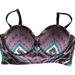 Kenneth Cole Bikini Top Bathing Suit Adj Straps Colorful Beach Summer Sz Small 4 Photo 0