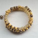 New York & Company Wrap Wrist Beaded Yellow Earth Tone Bracelet Photo 5