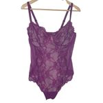 Torrid Underwire Lingerie Bodysuit Dot Lace Purple Plum Plus 0 Large 12 NWT Photo 2