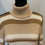 Jos. A. Bank Striped Turtleneck Sweater - Brown, Black, Cream retro vibes Photo 2