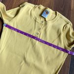Carhartt  Ribbed 100% Cotton Henley Long Sleeve Shirt Mustard Yellow Photo 4