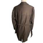 Vintage 70s Womens Rain Trench Coat L Brown Buttons Lined Pockets Belted Size L Photo 4