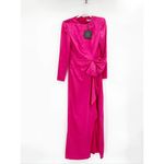 Mac Duggal  26676 Magenta Pink Satin Long Sleeve Structured Bow Gown Size 4 NWT Photo 67