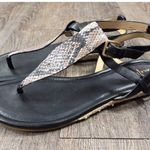 Cole Haan  New York Grove Thong Grove Sandals Black Python Flats Shoes 9.5B Photo 0