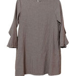 ZARA Black White Red Plaid Ruffled Back Mini Shift Dress XS Academia Fall Preppy Photo 0