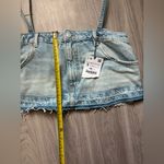 ZARA  Skirt Effect Crop Denim Spaghetti Straps Jean Tank Top Small NWT Photo 5