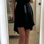 Fendi LOGO FF WRAP LOOK BELTED DRESS BLACK SIZE M or L. HIGH LOW NEVER WORN Photo 5