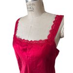 Vintage y2k Olga Red Silk and Lace Mini Slip Dress Size Large Photo 1