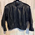 Vtg Echtes Leder Genuine Leather Bomber Jacket Black Women’s UK 14 US M Lined Size M Photo 0
