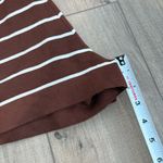 Striped Sweater Sweat Shorts brown white size small Photo 4