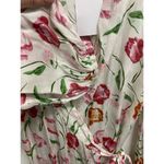 byTiMo Women's Size Large Tulip Print Wrap Maxi Dress White Pink Orange Viscose Photo 4