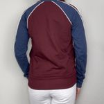 Alternative Apparel Maroon Red, Navy Blue, & White Bomber Zip-Up Track Jacket Photo 5