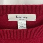 Turnbury 100% Cashmere Long Sleeve Crewneck Sweater L Red Size L Photo 2