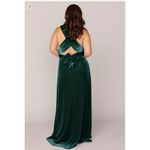 Revelry Michal Convertible Maxi Dress XS Green Velvet Formal Bridesmaid Gown Photo 5