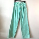 Avec Les Filles NWT High Waist Wide Leg Jeans Womens Size 24 Aloe Mist Pleated Photo 2