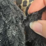 Betsey Johnson  Jacket Womens Black Faux Fur sequin animal print size small Photo 3
