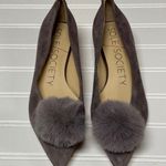 Sole Society Suede Pom Pom Pumps Mirem Porcini Low-Heel Pumps Size 5 Photo 0