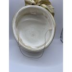 Vintage Church Hat White‎ And Gold Brim Fancy Bow Kentucky Derby Photo 4