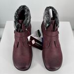 Wanderlust Perth Womens Faux Leather Faux Fur Lined Ankle Boots size 8 Burgundy Red Photo 3