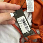 Pretty Little Thing 4/$25 NWT  Orange Scoop Neck Halter Style Ruched Swimsuit Sz 10 Photo 3