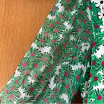 HVN Matilda Appliqued Floral Print Voile Silk Chiffon Midi Dress Green Size 6 Photo 5