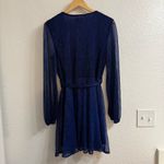 Bardot Bellissa long sleeve metallic minidress navy Lurex size Large (US 8) NWOT Photo 1