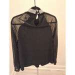 Cable & Gauge NWT Women's Large Black Beaded Sheer Long Sleeve Blouse L Top Photo 2