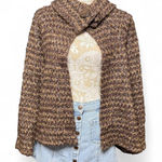 Vintage Carole Little Boho Poncho Cardigan Layering Fall Wool Academia Cozy Brown Size L Photo 0