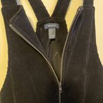 Forever 21  Suspenders Overalls Full Zip Mini Dress Corduroy Black Size Small Photo 4