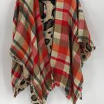 Vince Camino Plaid Open Front Poncho Photo 0