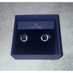 Swavorski NEW Authentic SWAROVSKI DEXTERA Hoop Pave Small White Rhodium Earrings #5446004 Photo 1