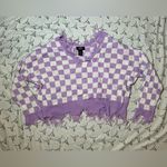 Just Polly New York Distressed Purple Checkered Grunge 90s Knit Sweater Size M Size M Photo 0